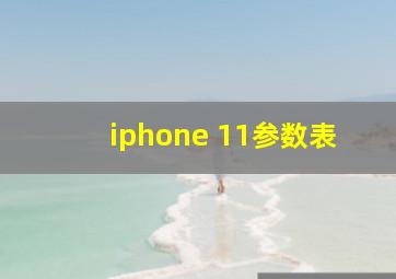 iphone 11参数表